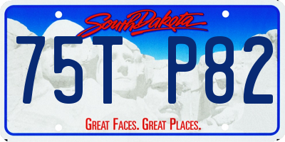 SD license plate 75TP82