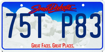 SD license plate 75TP83