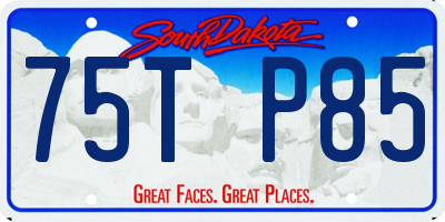 SD license plate 75TP85