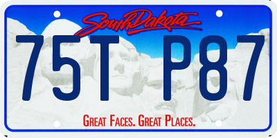 SD license plate 75TP87