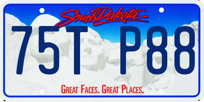 SD license plate 75TP88
