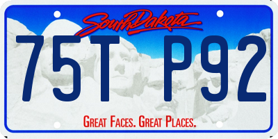 SD license plate 75TP92