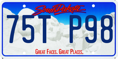 SD license plate 75TP98