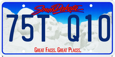 SD license plate 75TQ10
