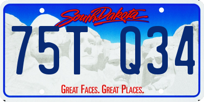 SD license plate 75TQ34