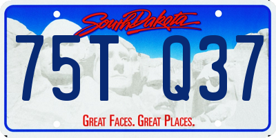 SD license plate 75TQ37