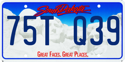 SD license plate 75TQ39