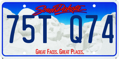 SD license plate 75TQ74