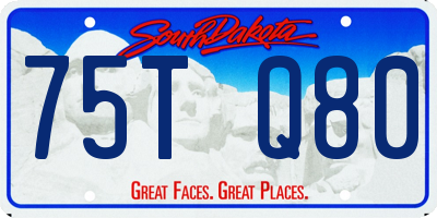SD license plate 75TQ80