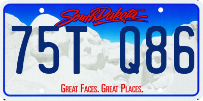 SD license plate 75TQ86