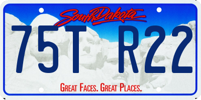 SD license plate 75TR22