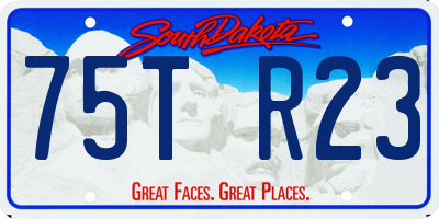 SD license plate 75TR23