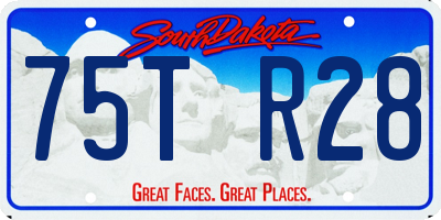 SD license plate 75TR28