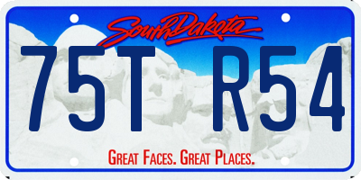 SD license plate 75TR54
