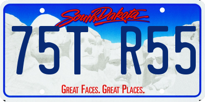 SD license plate 75TR55