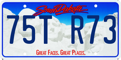 SD license plate 75TR73