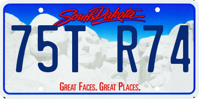 SD license plate 75TR74