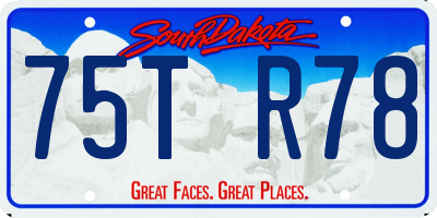 SD license plate 75TR78