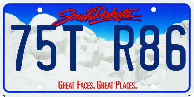 SD license plate 75TR86