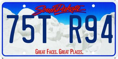 SD license plate 75TR94