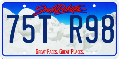 SD license plate 75TR98