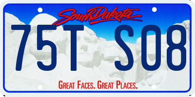 SD license plate 75TS08