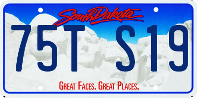 SD license plate 75TS19