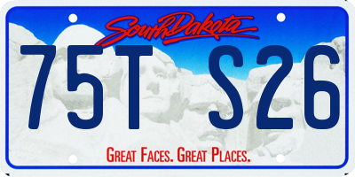 SD license plate 75TS26