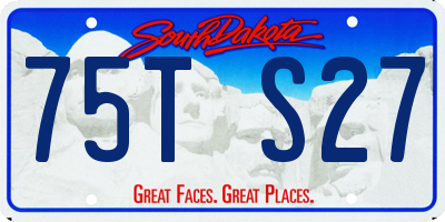 SD license plate 75TS27