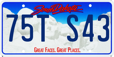 SD license plate 75TS43