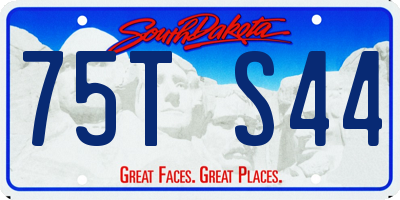 SD license plate 75TS44