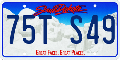 SD license plate 75TS49