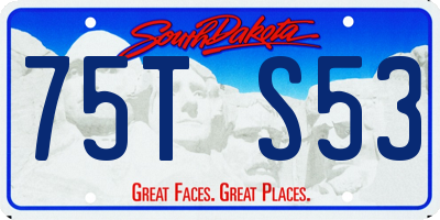 SD license plate 75TS53