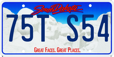 SD license plate 75TS54