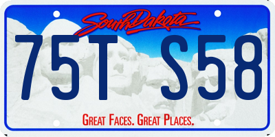SD license plate 75TS58