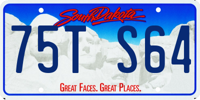 SD license plate 75TS64