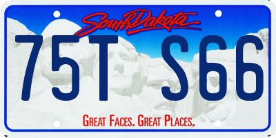 SD license plate 75TS66