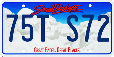SD license plate 75TS72