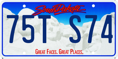SD license plate 75TS74