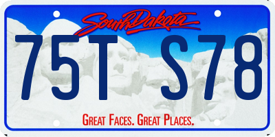 SD license plate 75TS78