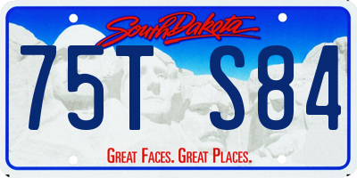 SD license plate 75TS84