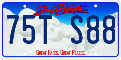 SD license plate 75TS88