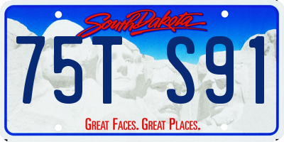 SD license plate 75TS91
