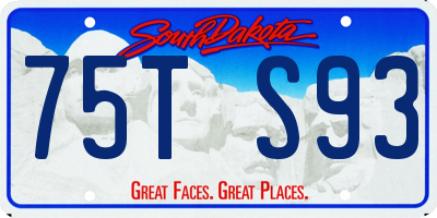 SD license plate 75TS93