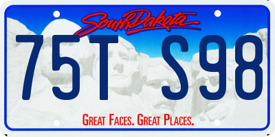 SD license plate 75TS98