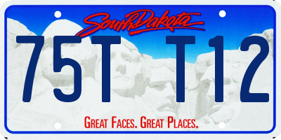 SD license plate 75TT12