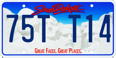 SD license plate 75TT14