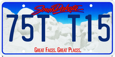 SD license plate 75TT15