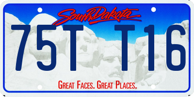 SD license plate 75TT16