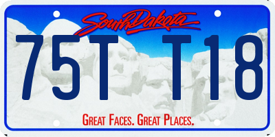 SD license plate 75TT18